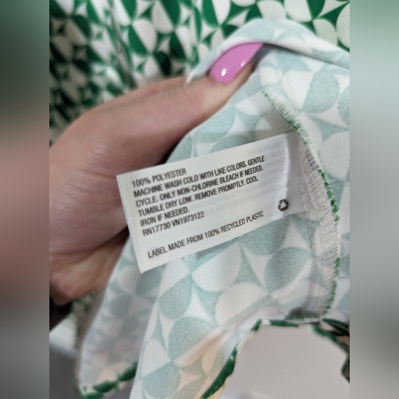 Ava & Viv Maxi Slip Dress Adjustable Straps Scoop Neck S:1X Green Cream - Picture 6 of 13